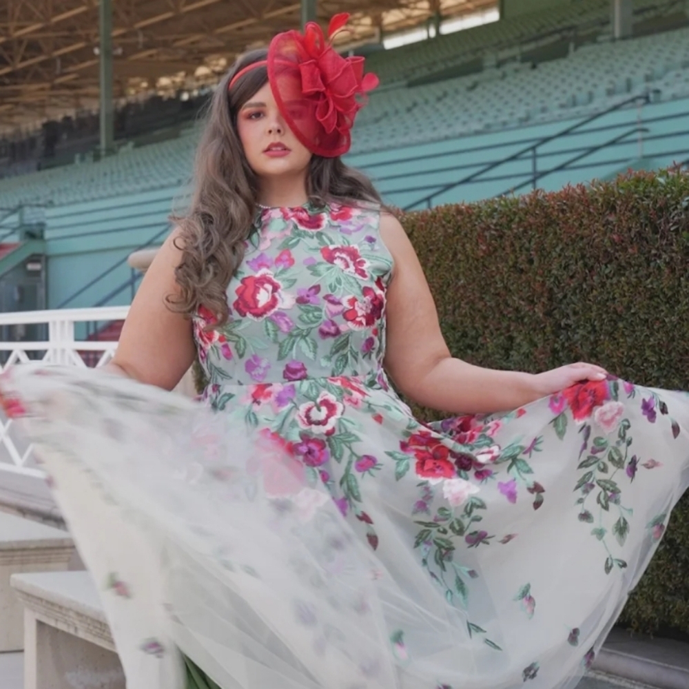 JessaKae Floral Midi Dress - Red and Green